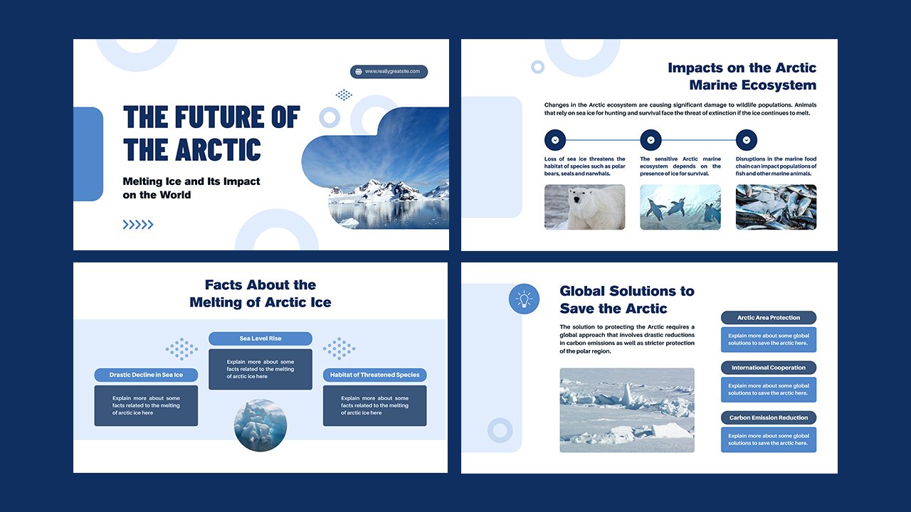 Blue and White Simple The Future Of The Arctic Presentation – Presentations and Slides Free Download