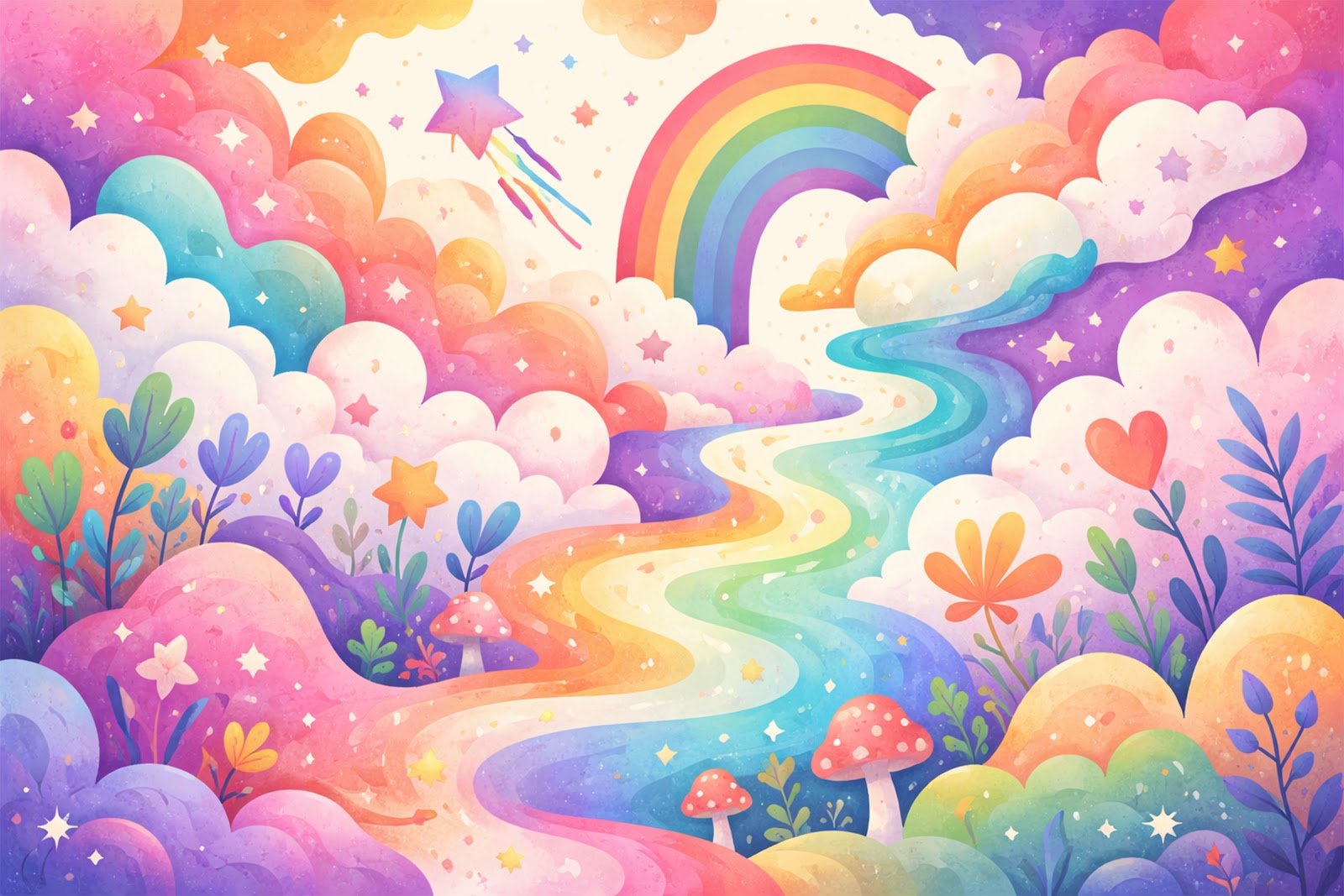 Whimsical Fantasy Shapes Abstract Background – Free High-Resolution Download