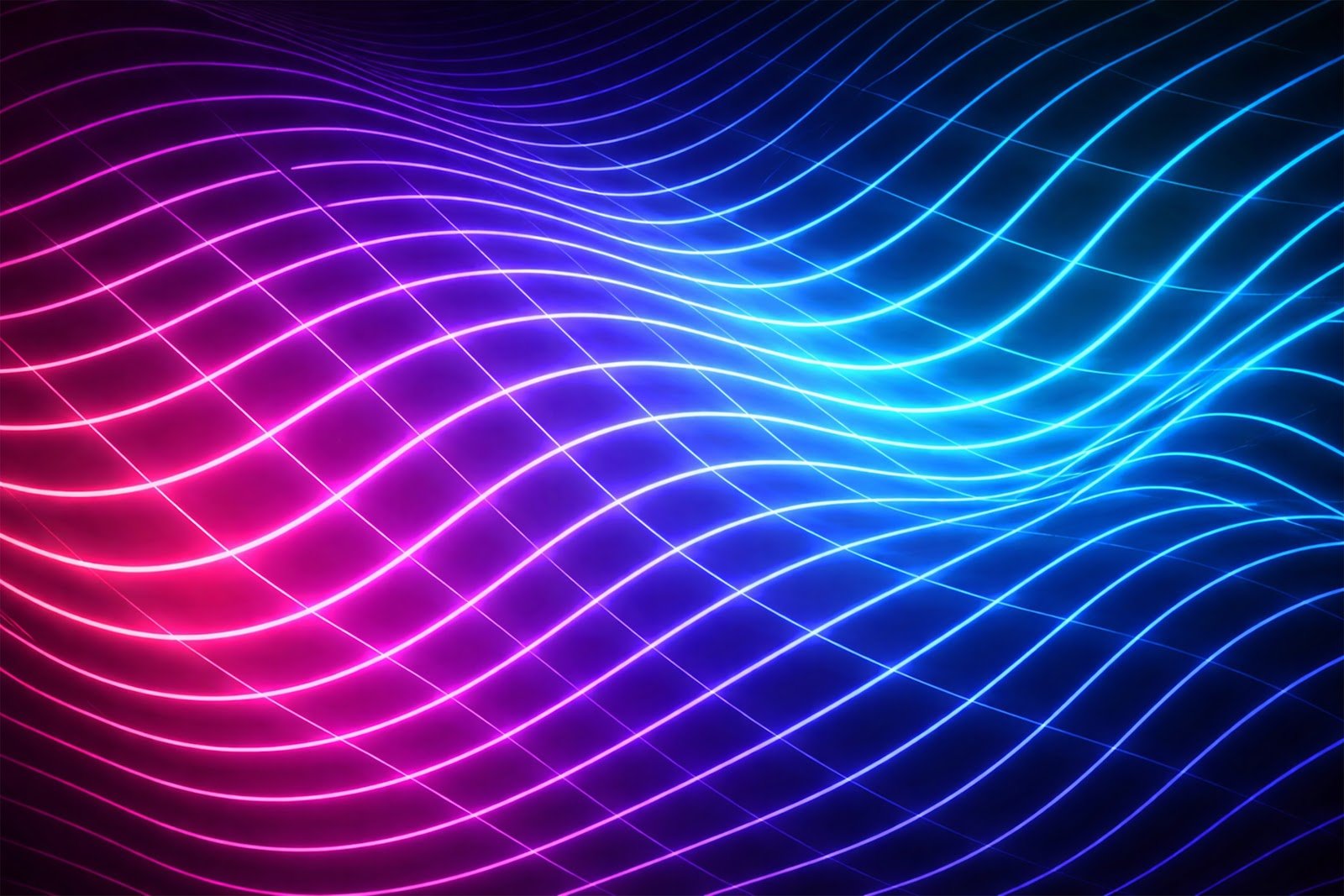 Wavy Geometric Lines Neon Glow Background – Free High-Resolution Download