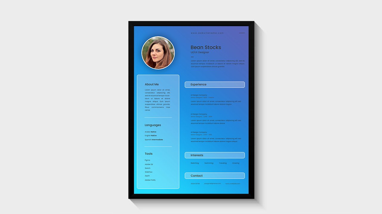 Professional modern minimal resume cv template