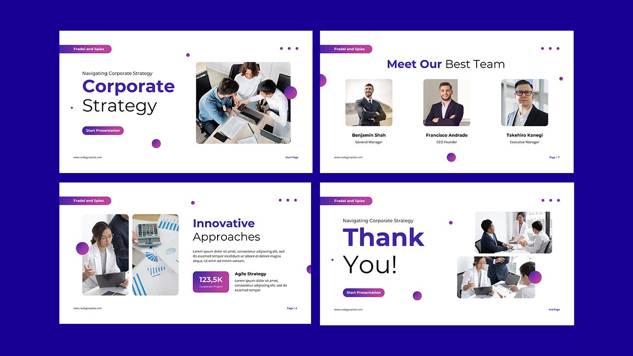Purple Clean Digital Corporate Strategy Presentation – Presentations and Slides Free Download