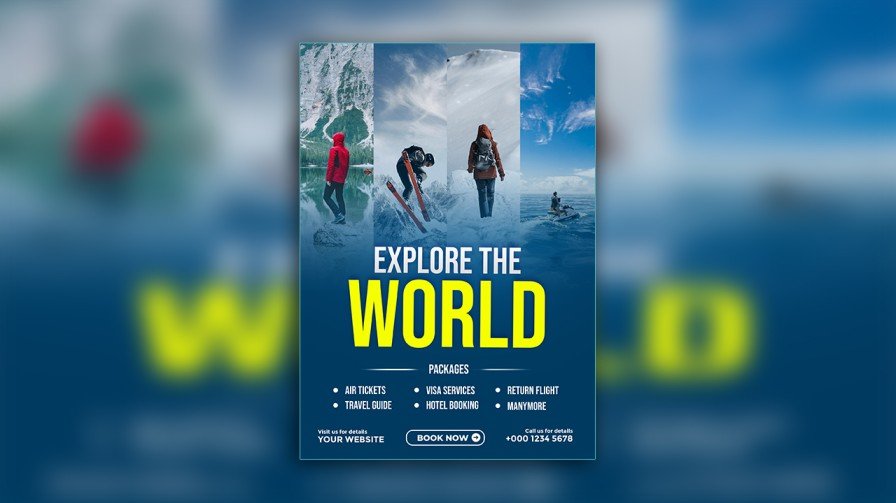 Explore world travel packages flyer