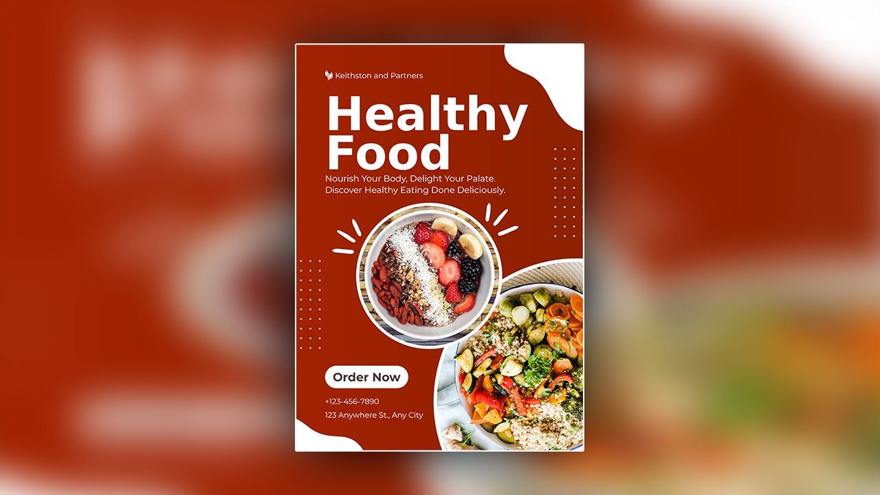 Brown and White Minimalist Food Poster