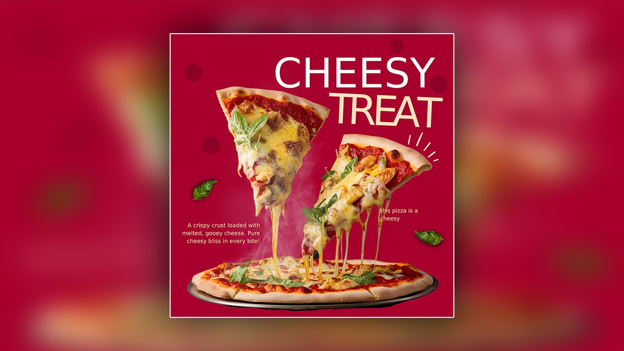 Red Pizza Photo Food Influencer Instagram Post Set