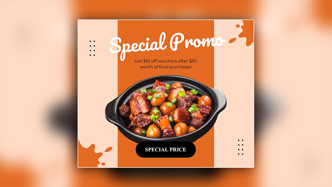 Orange and Black Modern Food Promotion Facebook Post