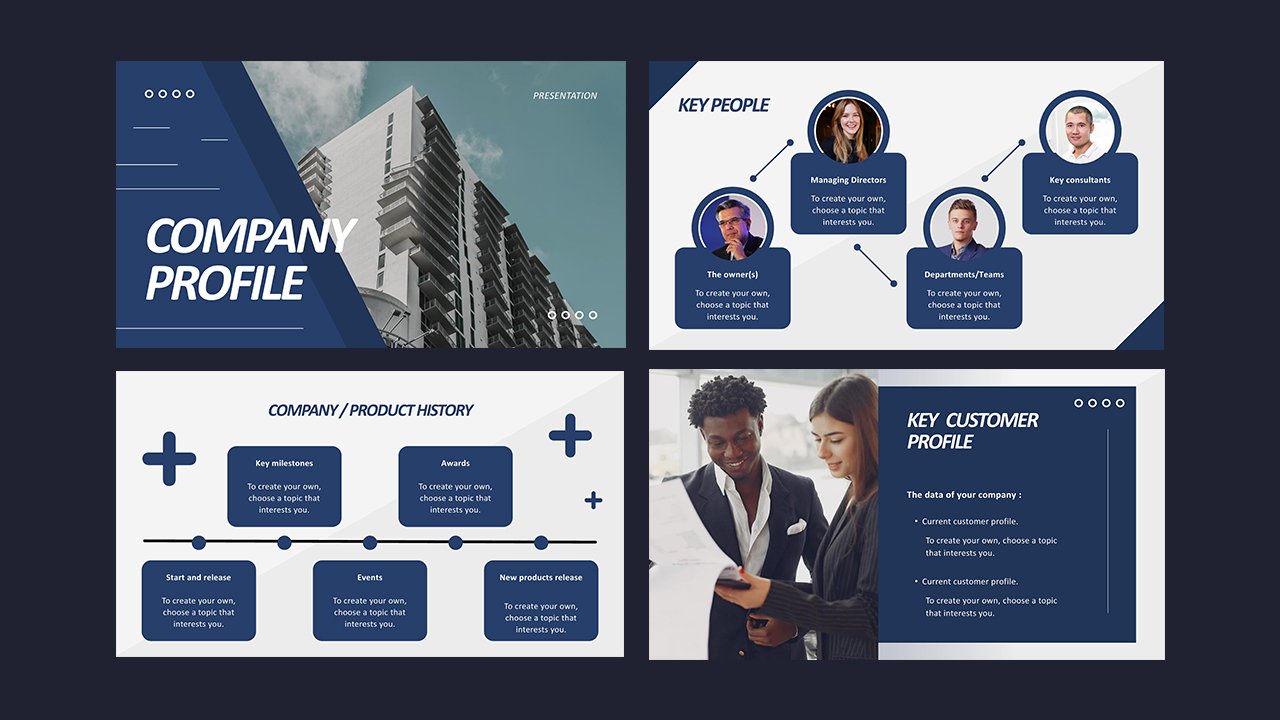Blue Modern Company Profile Presentation – Presentations and Slides Free Download