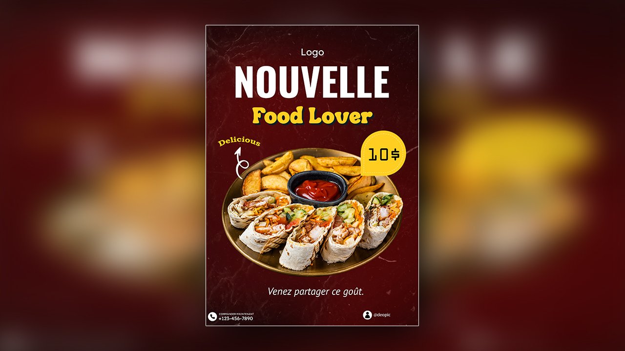 Modern Red and Yellow Food Promotion Poster