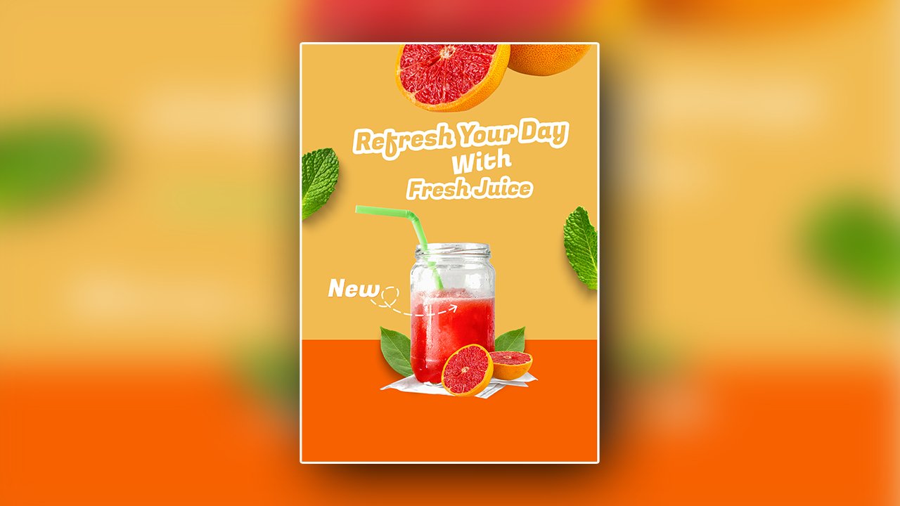 Orange and Green Colorful New Product Drink Poster