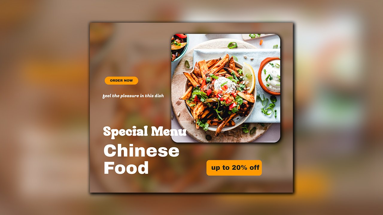 Orange Minimalist Chinese Food Sale Facebook Post