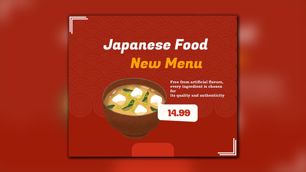 Red White Japanese Food Facebook Post