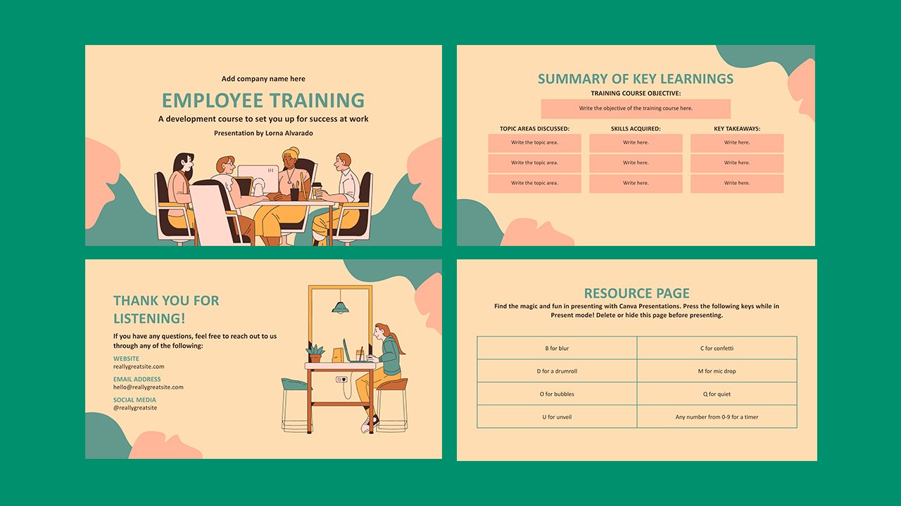 Green Yellow Pink Creative Employee Training Presentation – Presentations and Slides Free Download