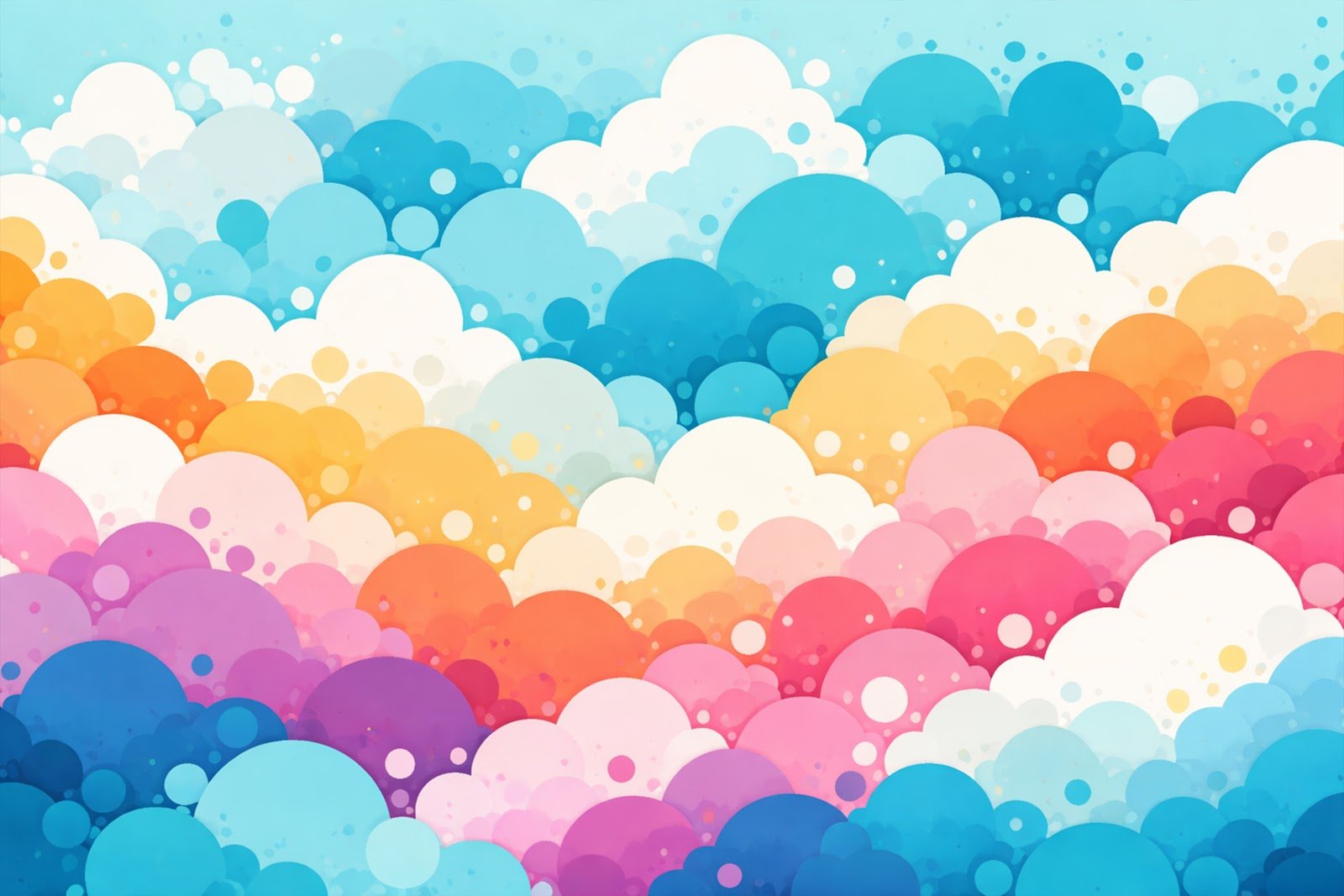 Mixed-Size Circles Cloud Pattern Background – Geometric Design Free Download