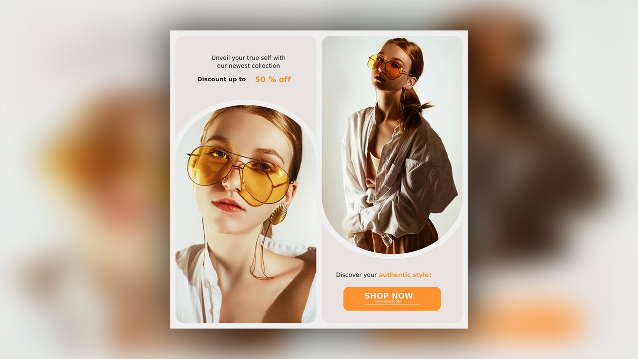 Orange and Beige Modern Women’s Fashion Instagram Post