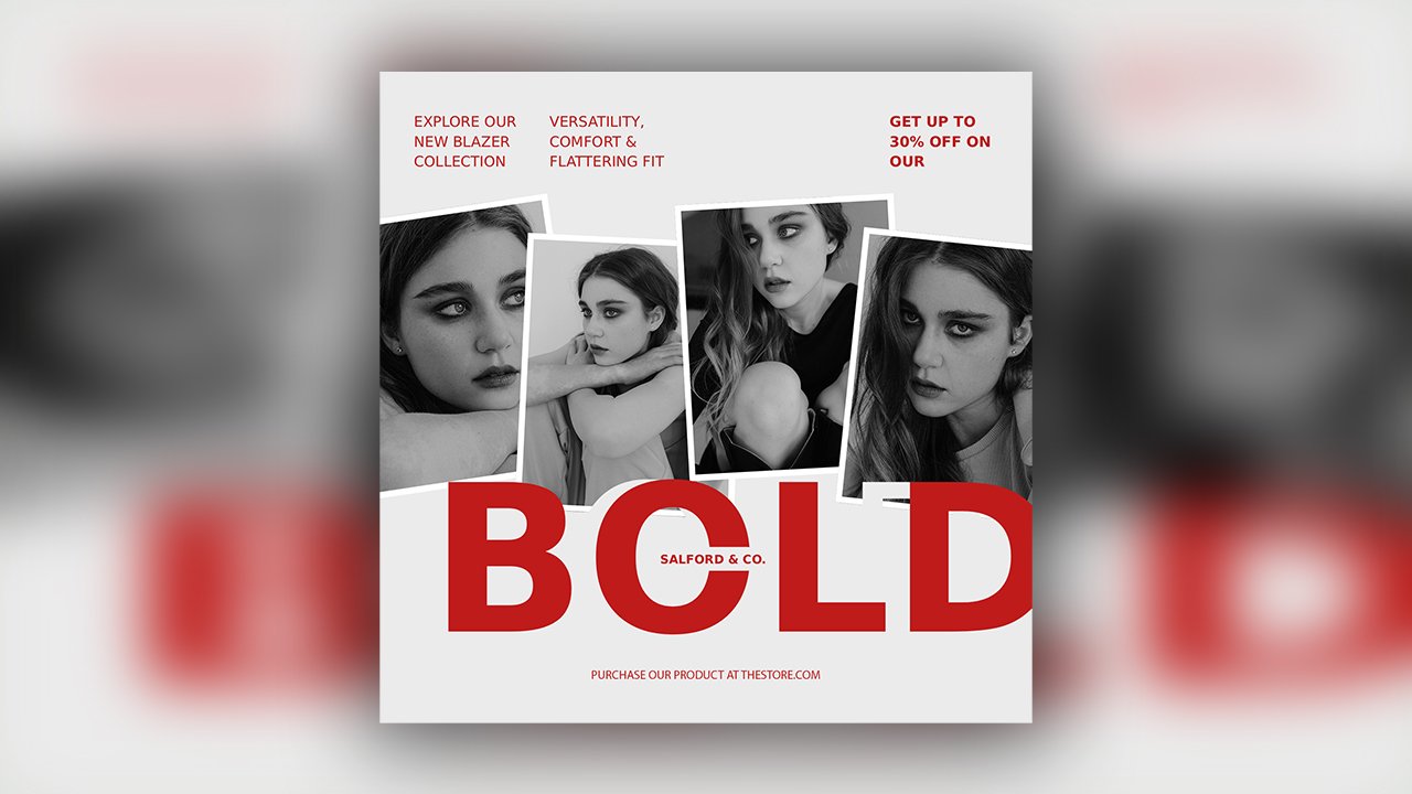 Red Bold Fashion Promotion Instagram Post