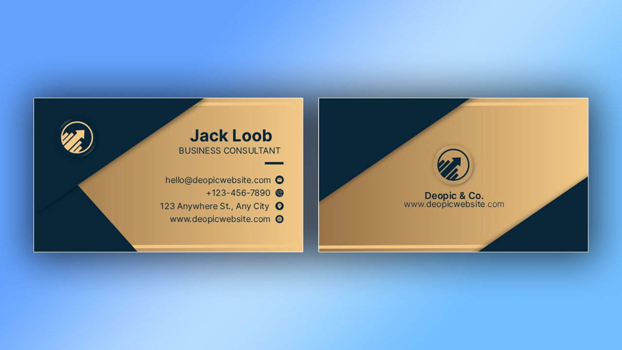 Blue and Gold Modern Business Consultant Business Card