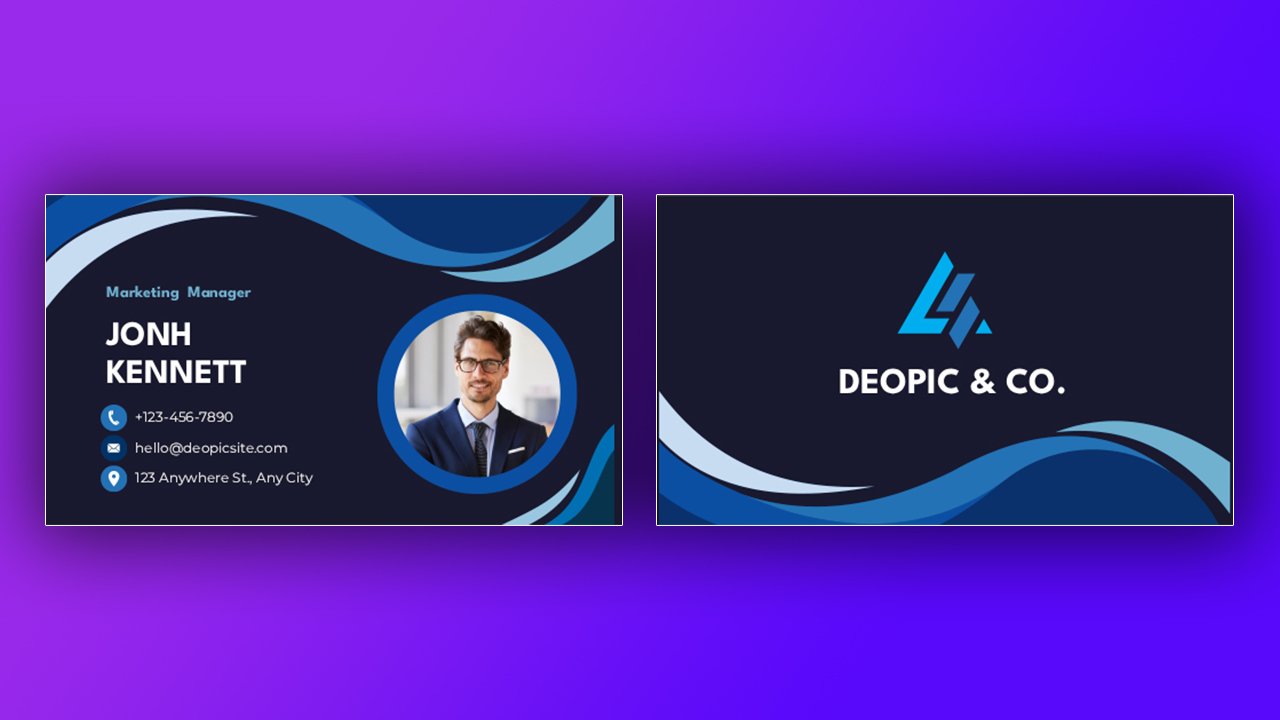 Dark Marketing Manager Business Card