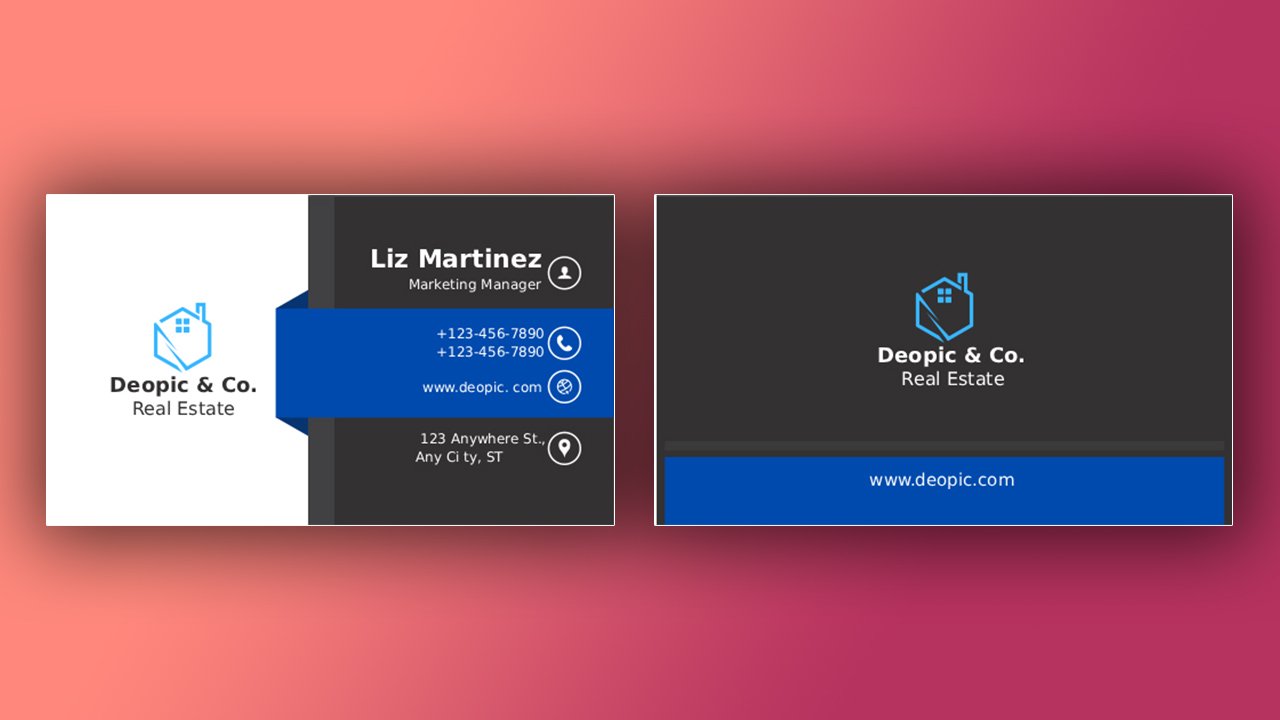 Blue Black Creative Modern Business Card
