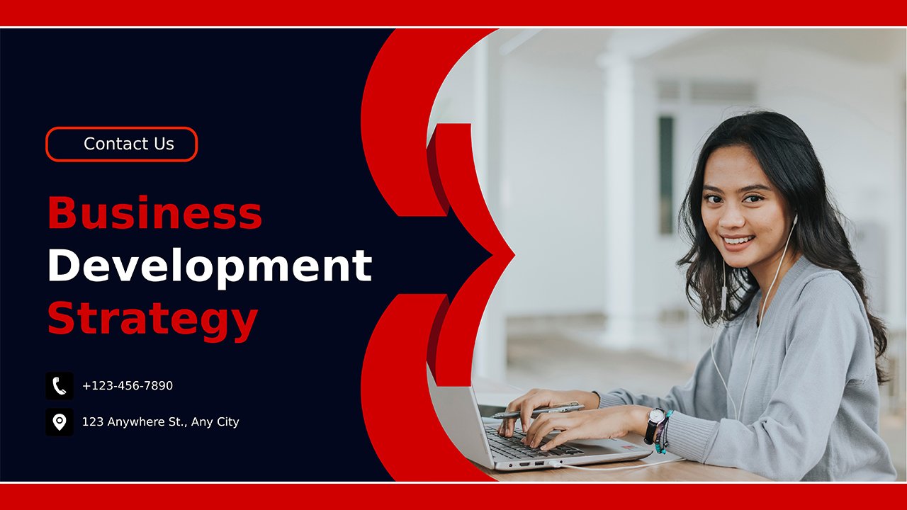 Red and Black Modern Business Development Strategy Banner