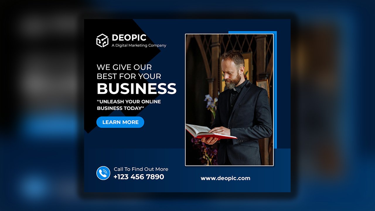 Blue Gradient Corporate Business Facebook Post