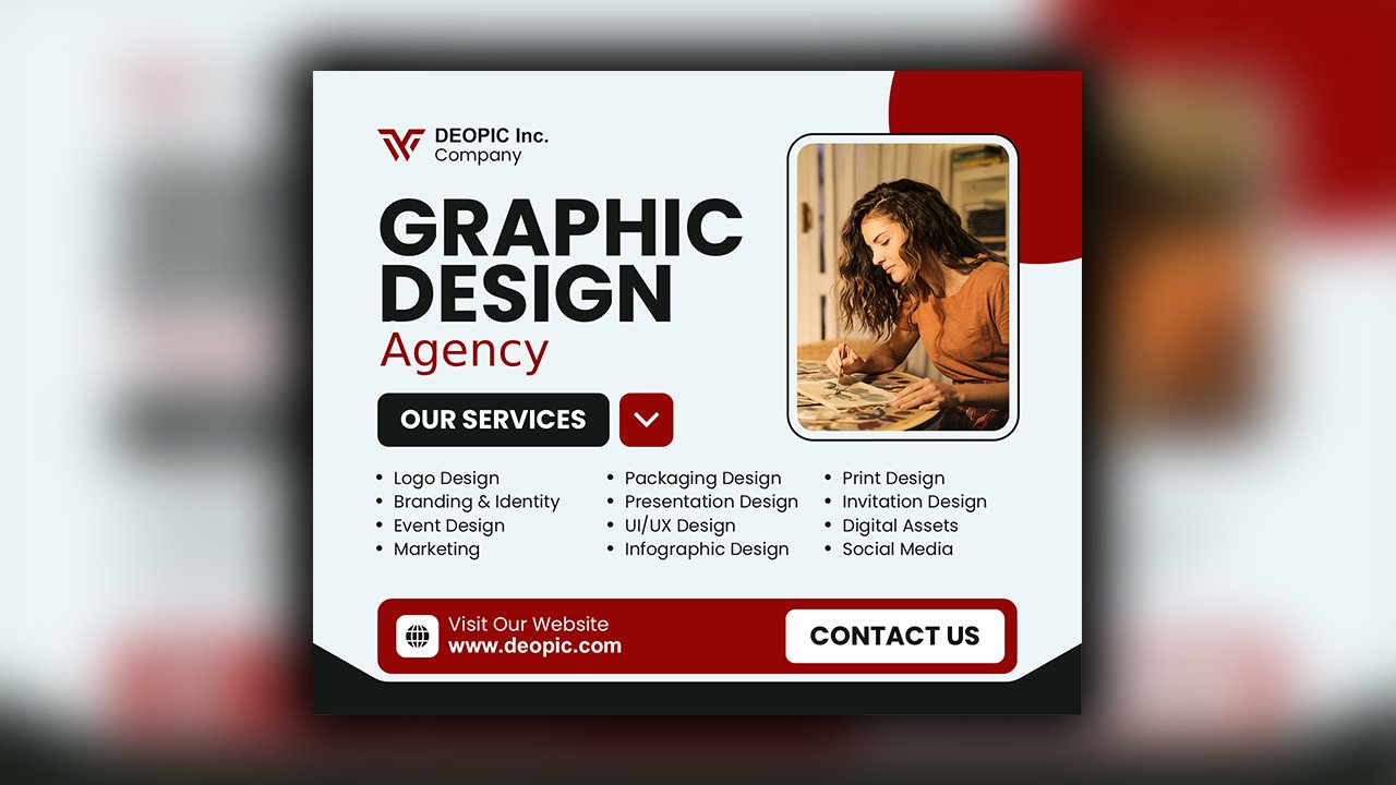 Teal Black and White Modern Graphic Design Agency Facebook Post