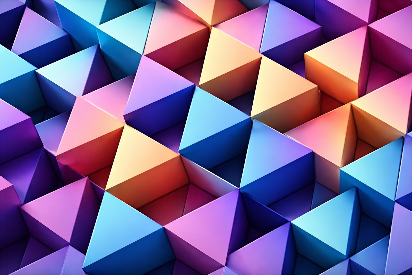 3D Interlocking Triangular Prisms Background – High-Quality Geometric Wallpaper