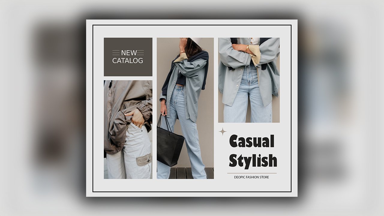 Grey Minimalist Fashion Catalog Facebook Post