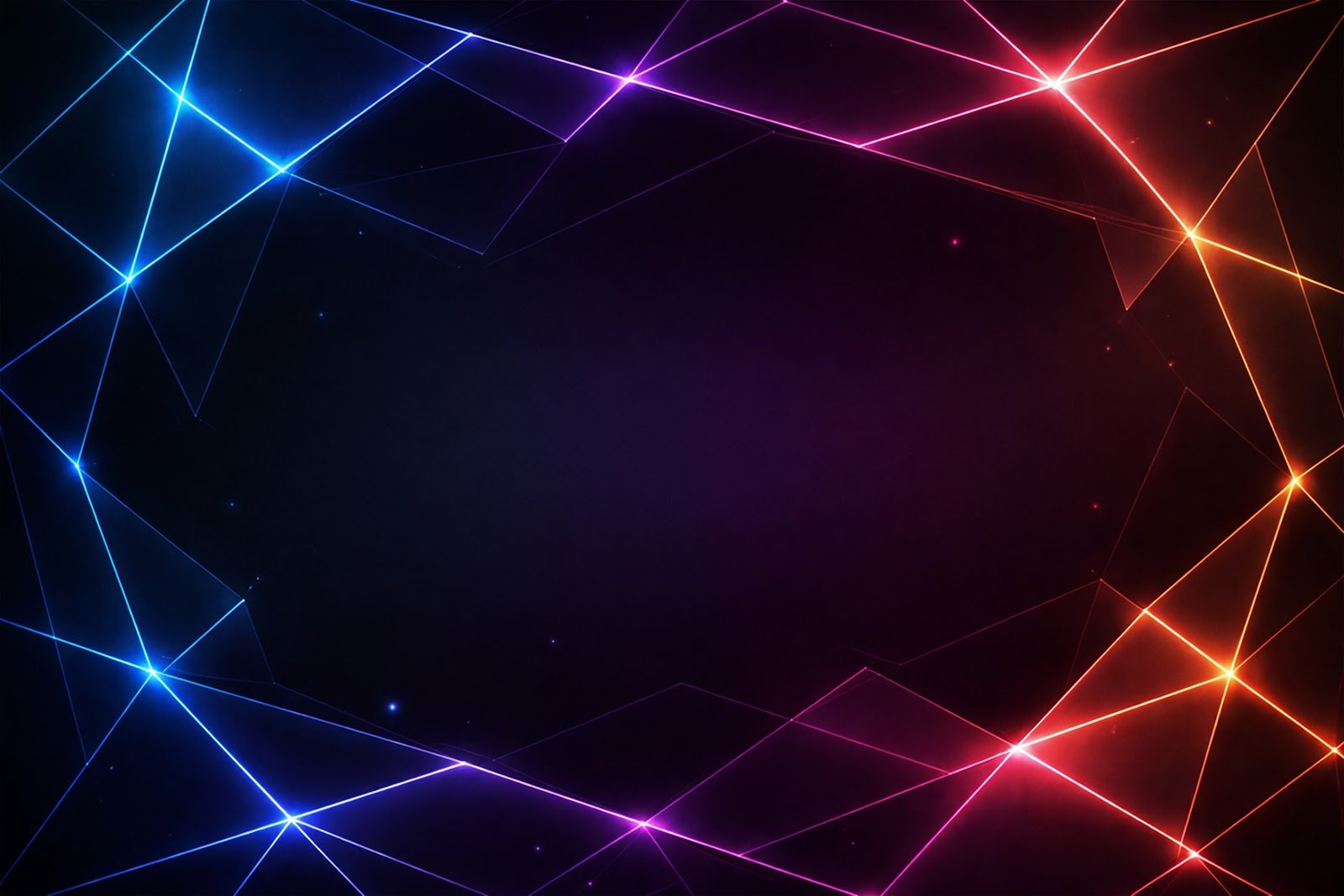 Dark Geometric Background with Glowing Polygon Outlines – Download in HD