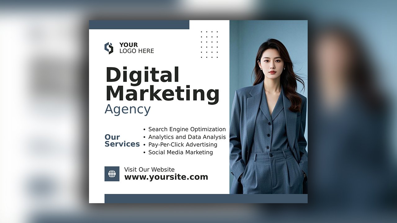 Blue and White Photo-centric Digital Marketing Facebook Post