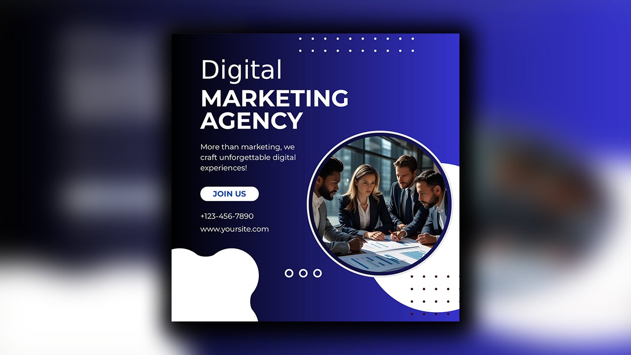 Blue Gradient Modern Digital Marketing Agency Instagram Post