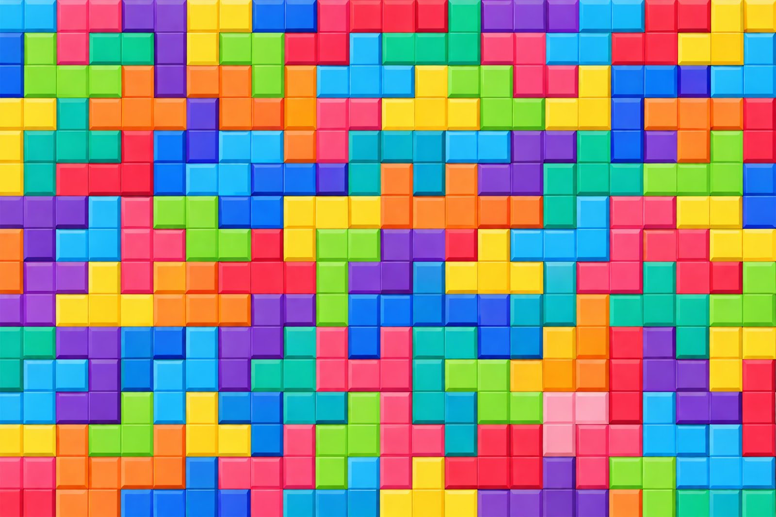 Tetris-Style Geometric Background – Colorful Block Pattern for Download