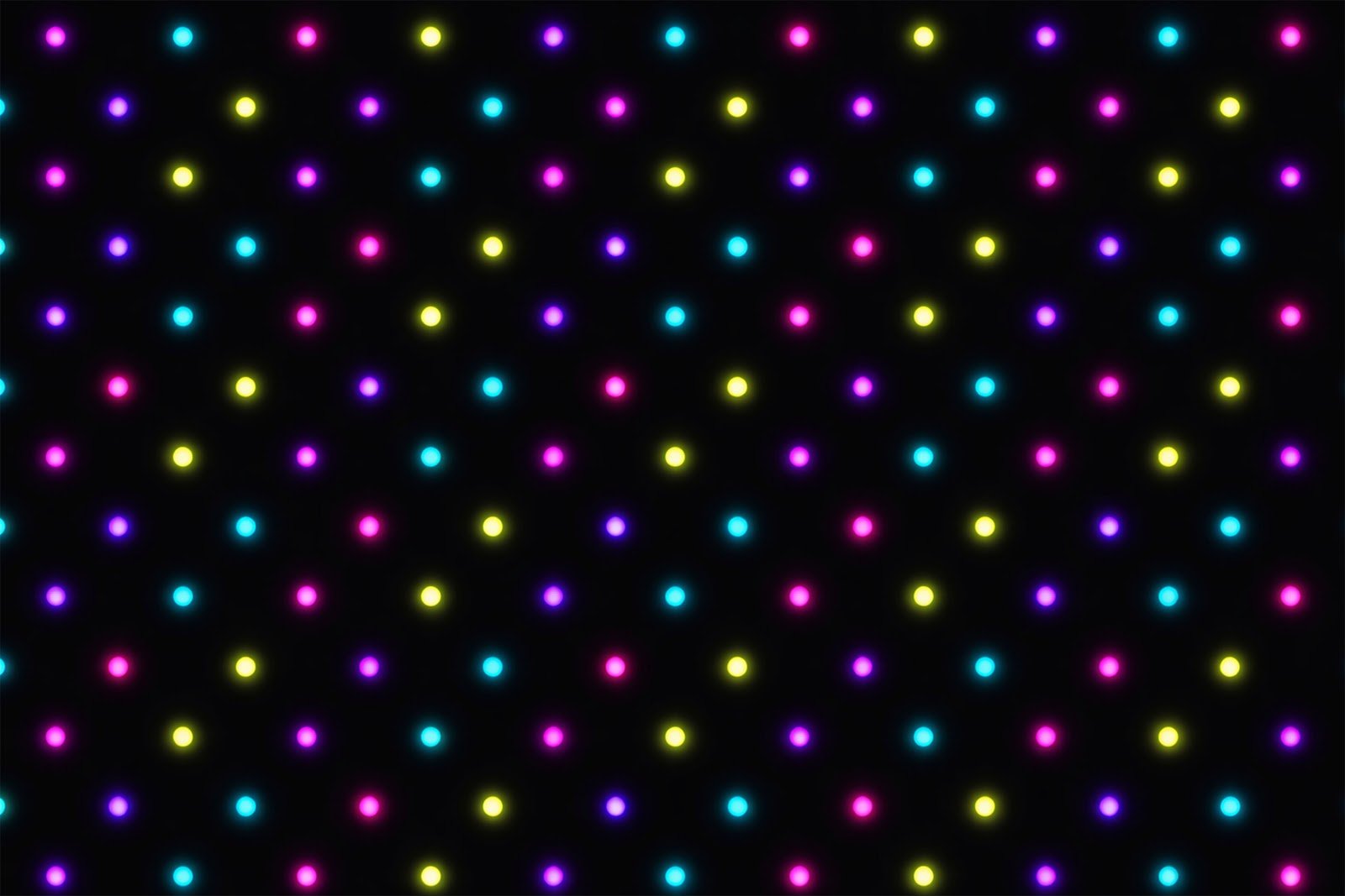 Neon Dots on Black Background – Futuristic Glowing Dot Pattern Free Download