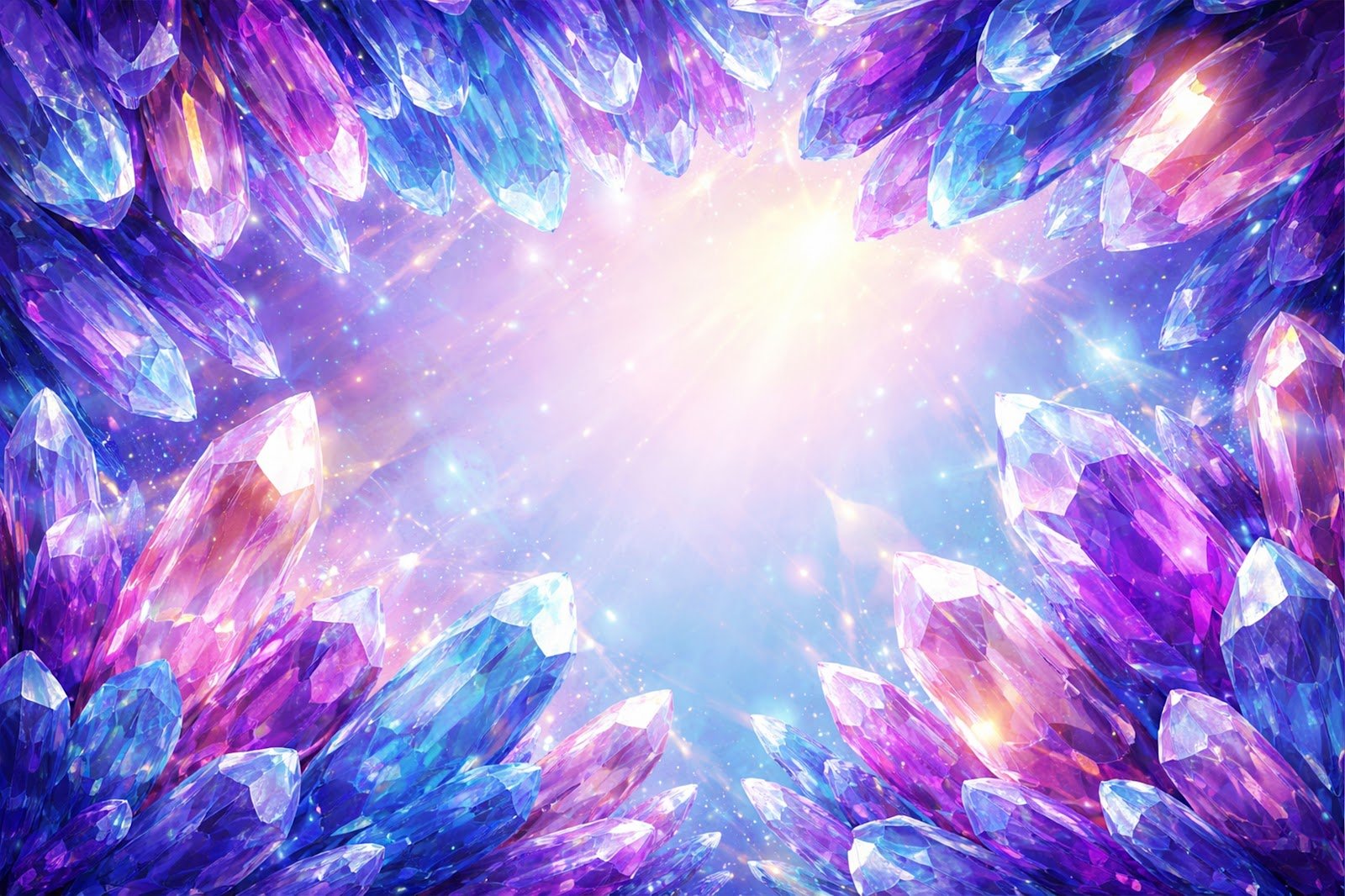 Abstract 3D Crystal Formations Background – Shiny Geometric Crystal Texture HD Download