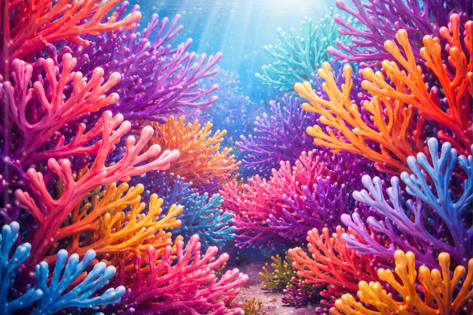 3D Branching Coral Structures Background – Abstract Underwater Coral Pattern HD Download