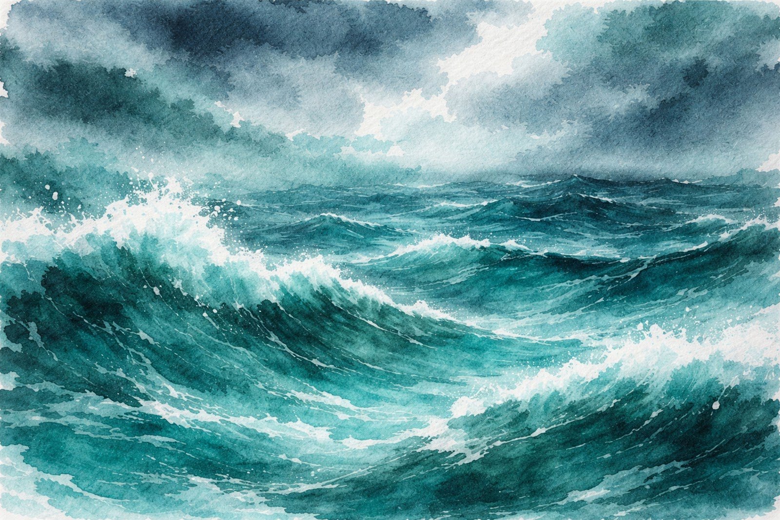 Teal Ocean Storm Watercolor Texture – Free Download (High Resolution)