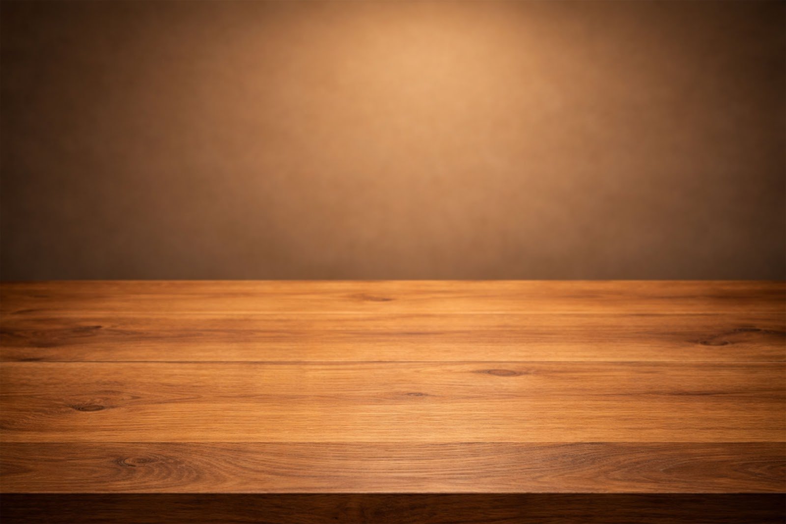 Wooden Table Mockup with Soft Vignette Lighting – Elegant Product Display Background Free Download