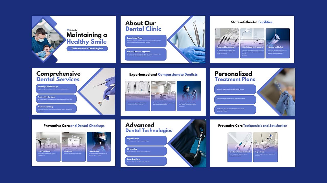 Blue and White Geometric Dental Clinic Presentation