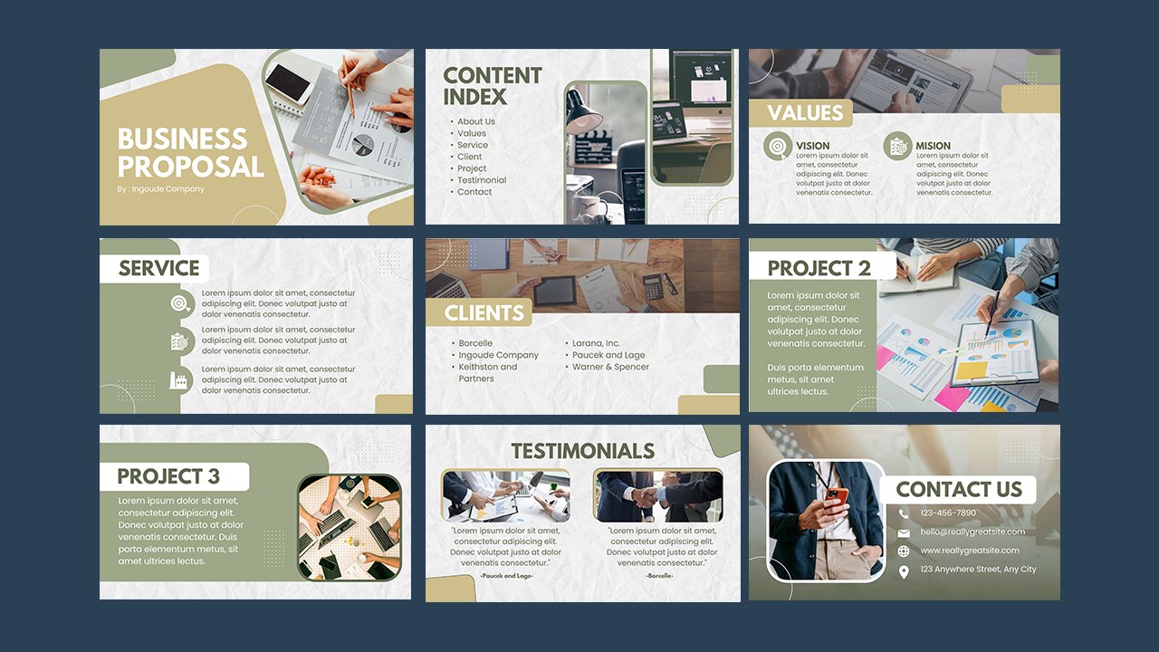Sage Green Minimalist Business Proposal Presentation
