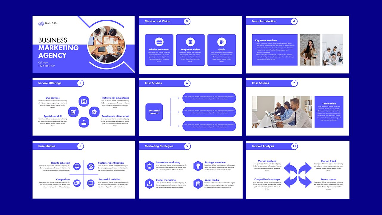 Blue and White Business Marketing Presentation
