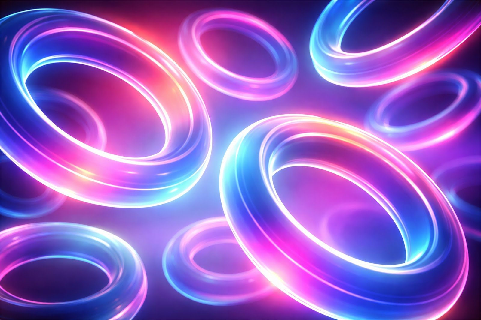 3D Rotating Hollow Rings Background – High-Quality Futuristic Design