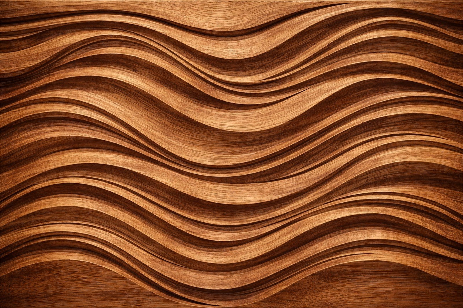 Wave-Pattern Carved Wood Panel Texture – Elegant Wooden Background Free Download
