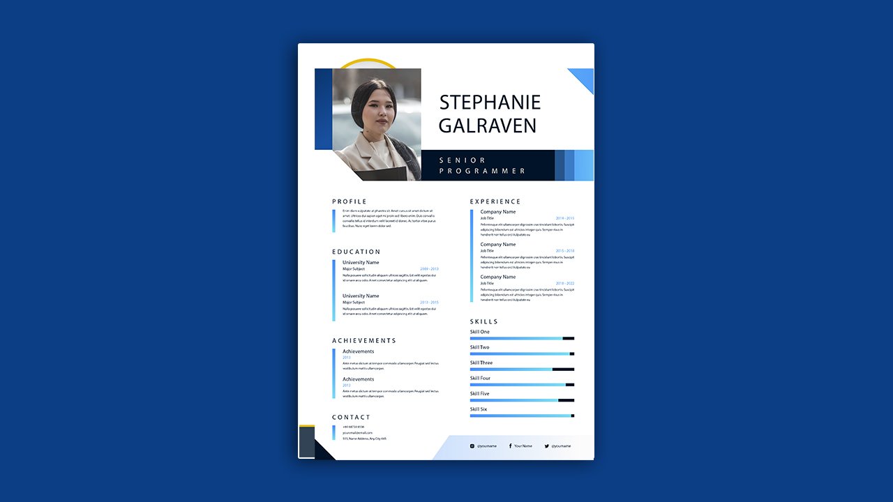 Gradient CV template design