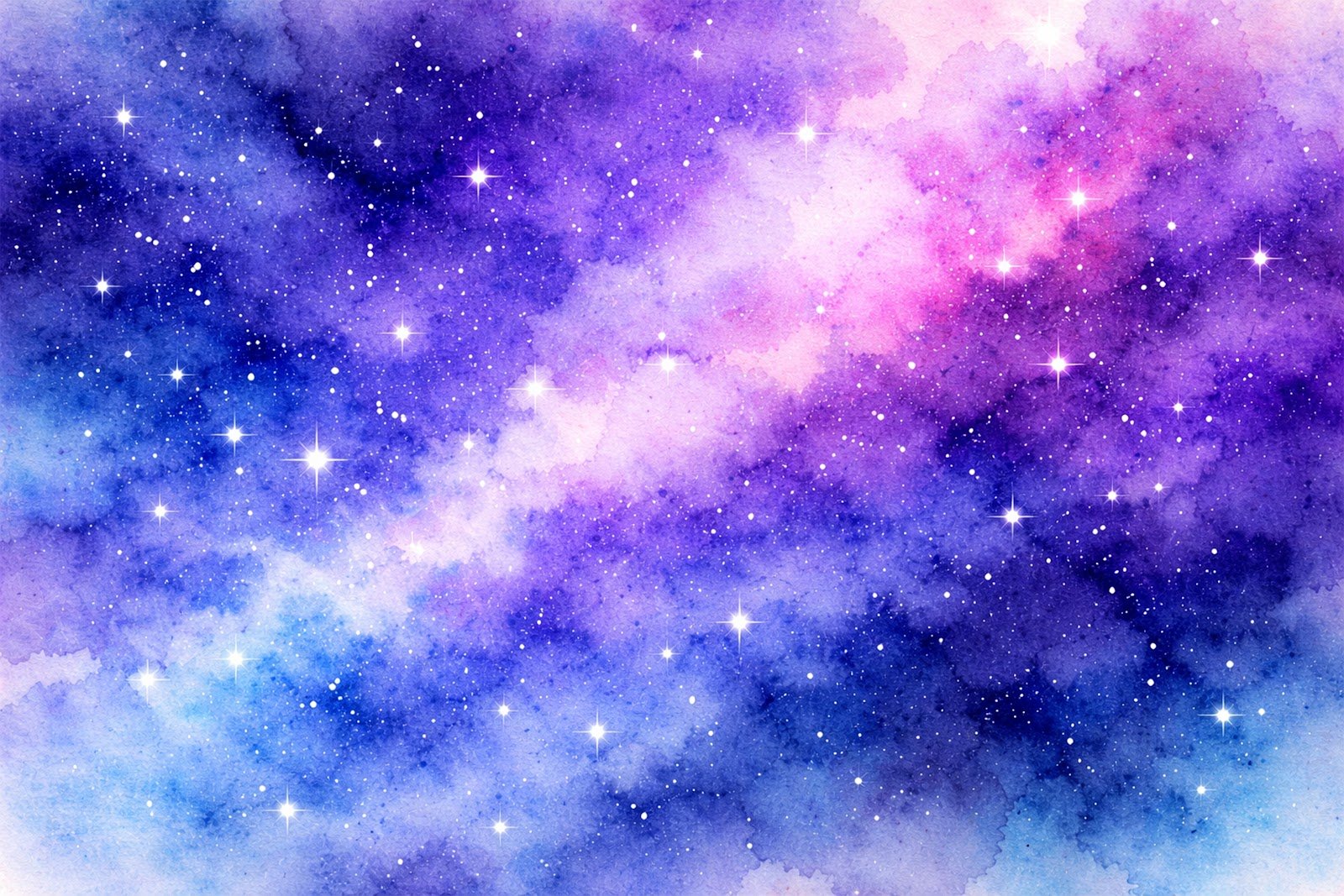 Blue–Purple Galaxy Watercolor Blend Background – Cosmic Artistic Texture