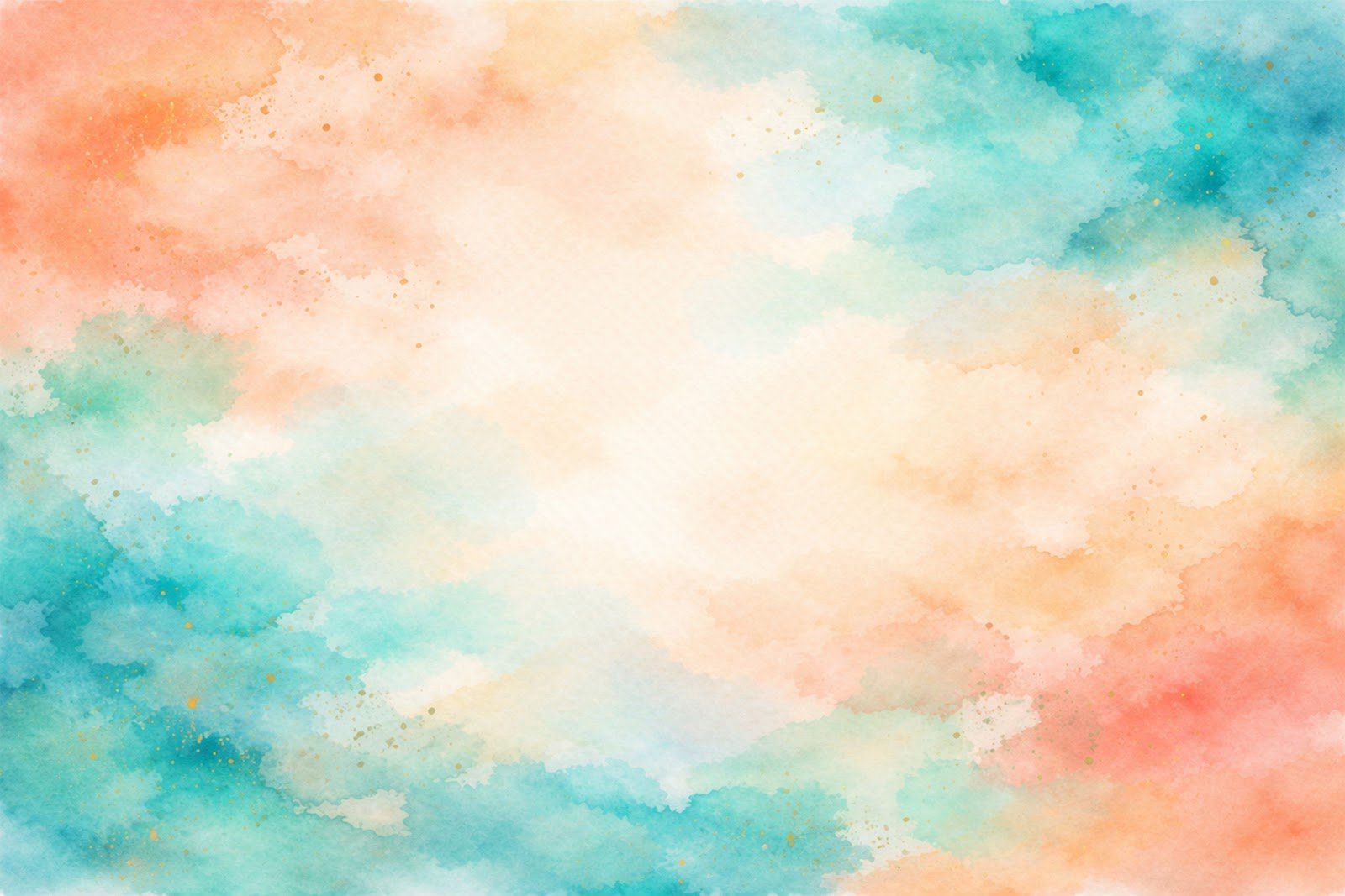 Peach–Teal Tropical Watercolor Mix Background – Exotic Summer Texture