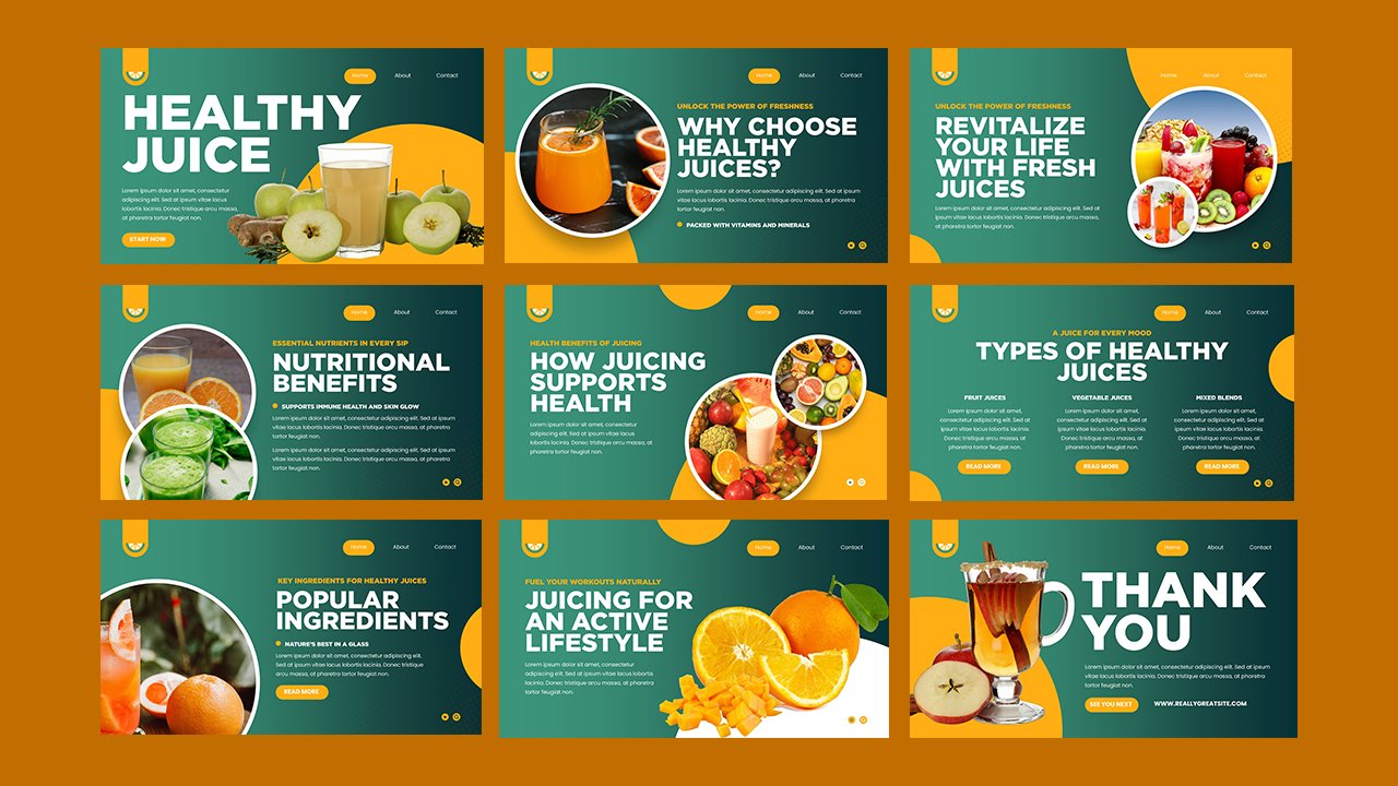 Tosca Yellow Modern Bold Healthy Juice Presentation