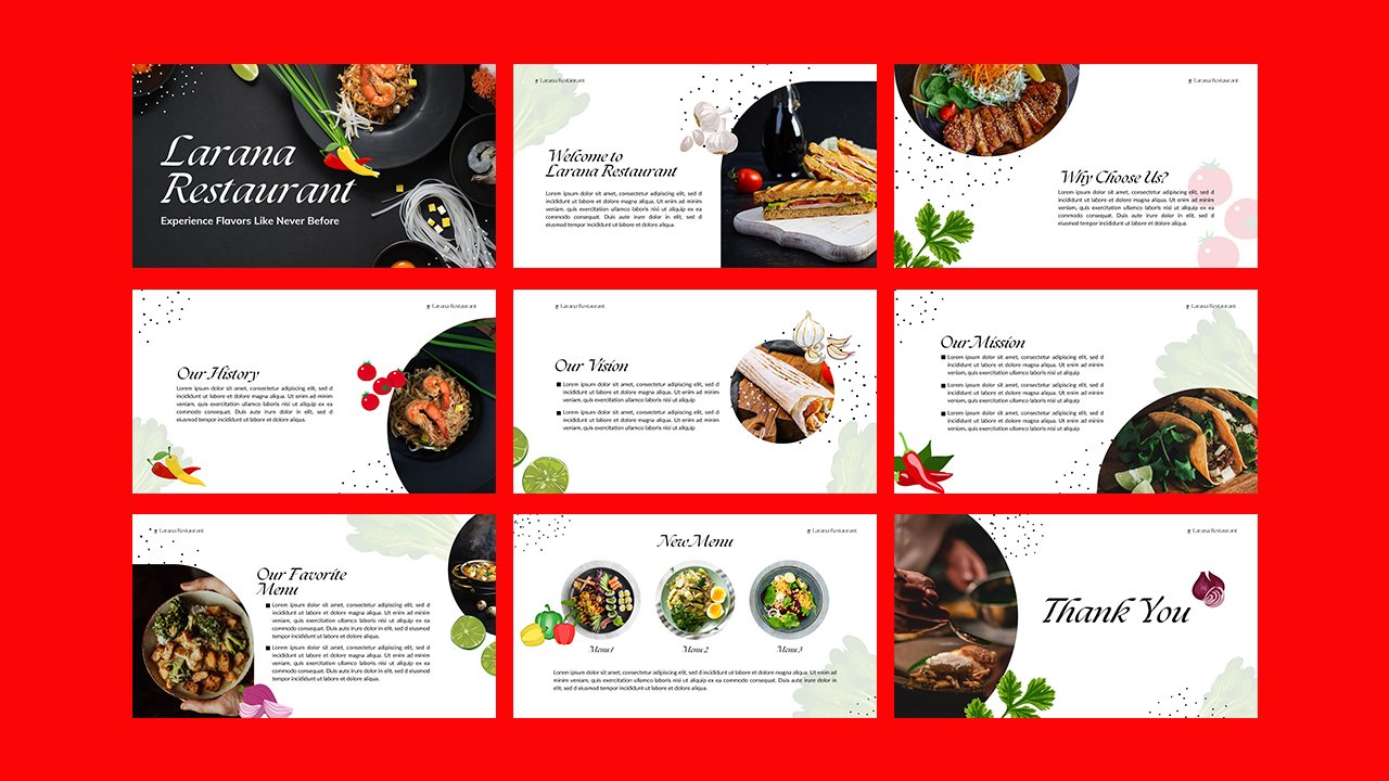White Colorful Illustrative Restaurant Presentation