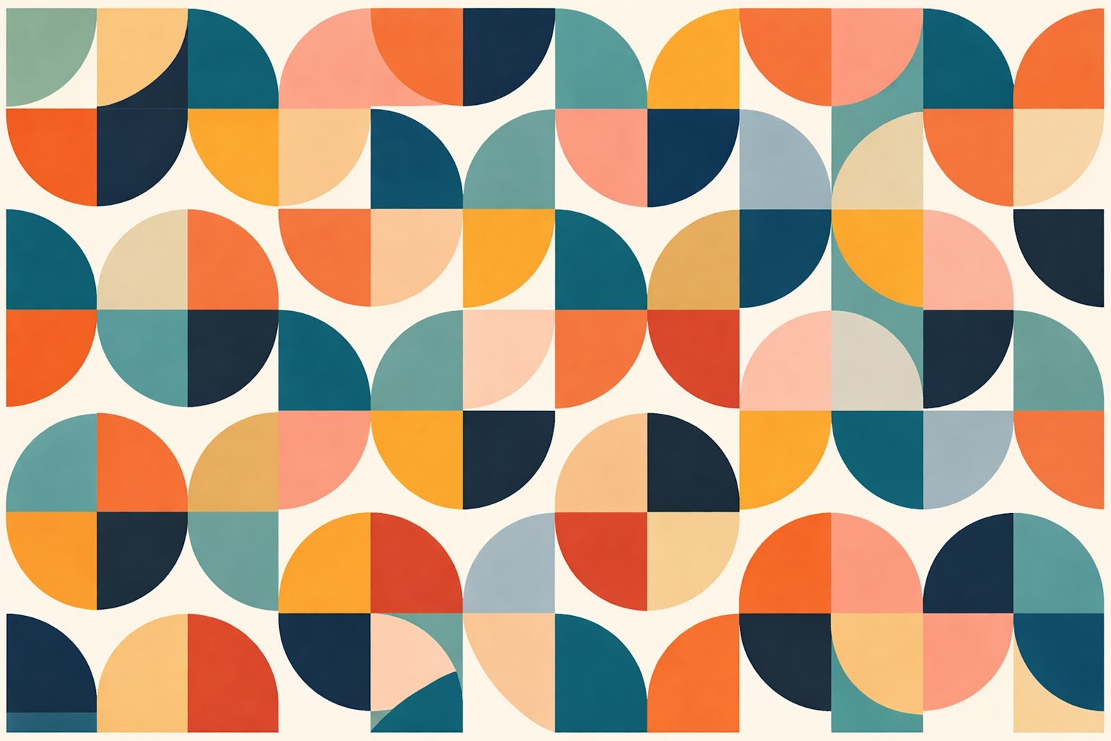 Semi-Circle Offset Geometric Background – Modern Abstract Pattern Design