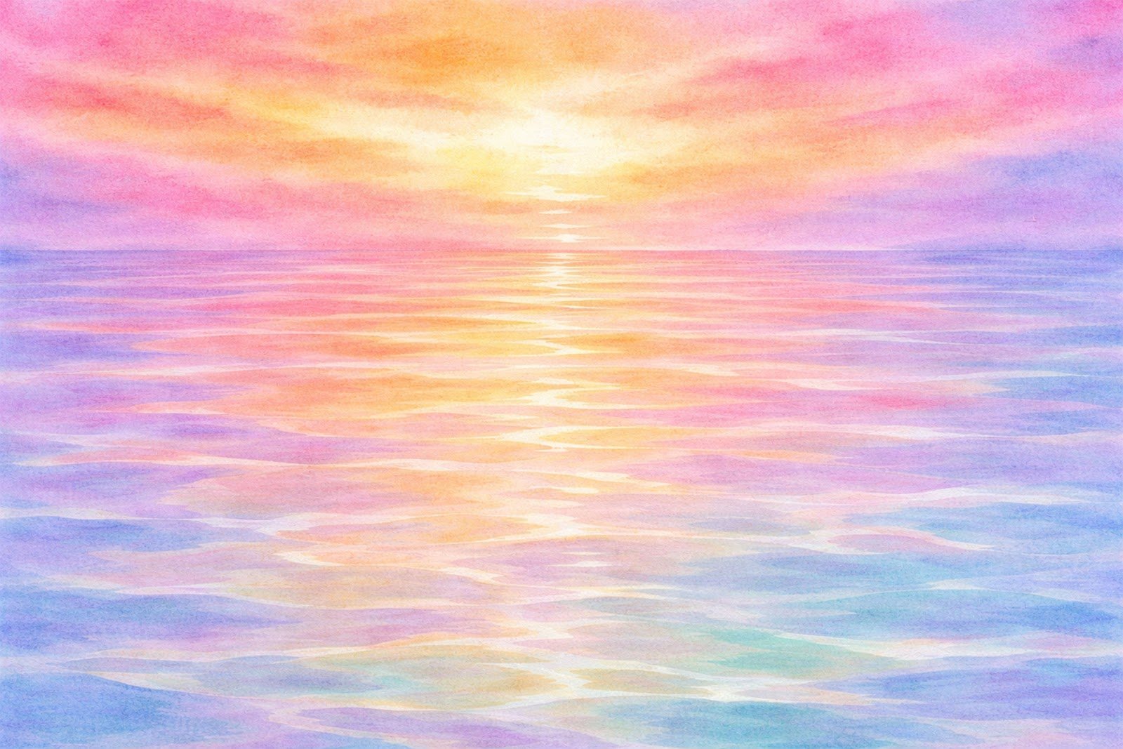 Sunset Rainbow Watercolor Texture Background – Vibrant Ripple Blend for Design