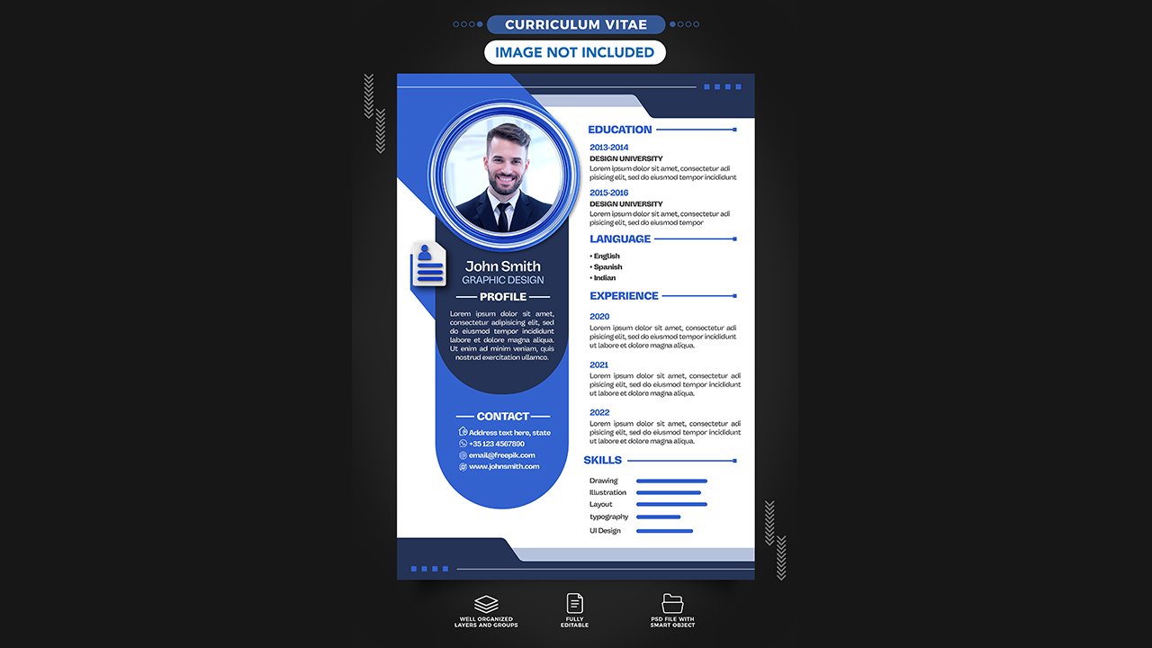 Template curriculum vitae graphic design – PSD Free Download