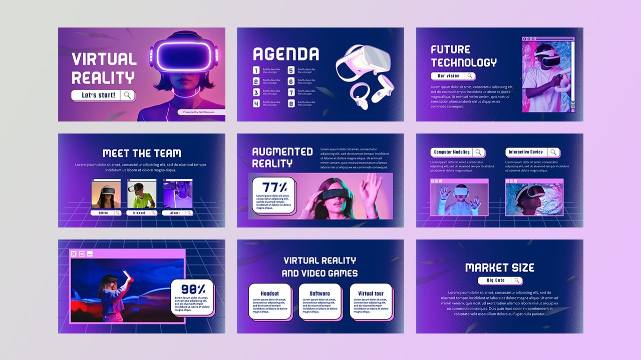Pink and Blue Modern Virtual Reality Presentation