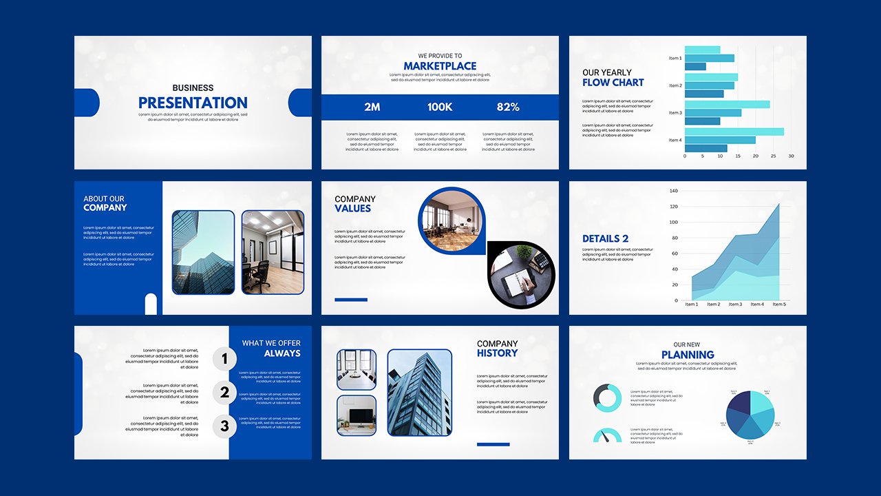 Blue & white company profile presentation